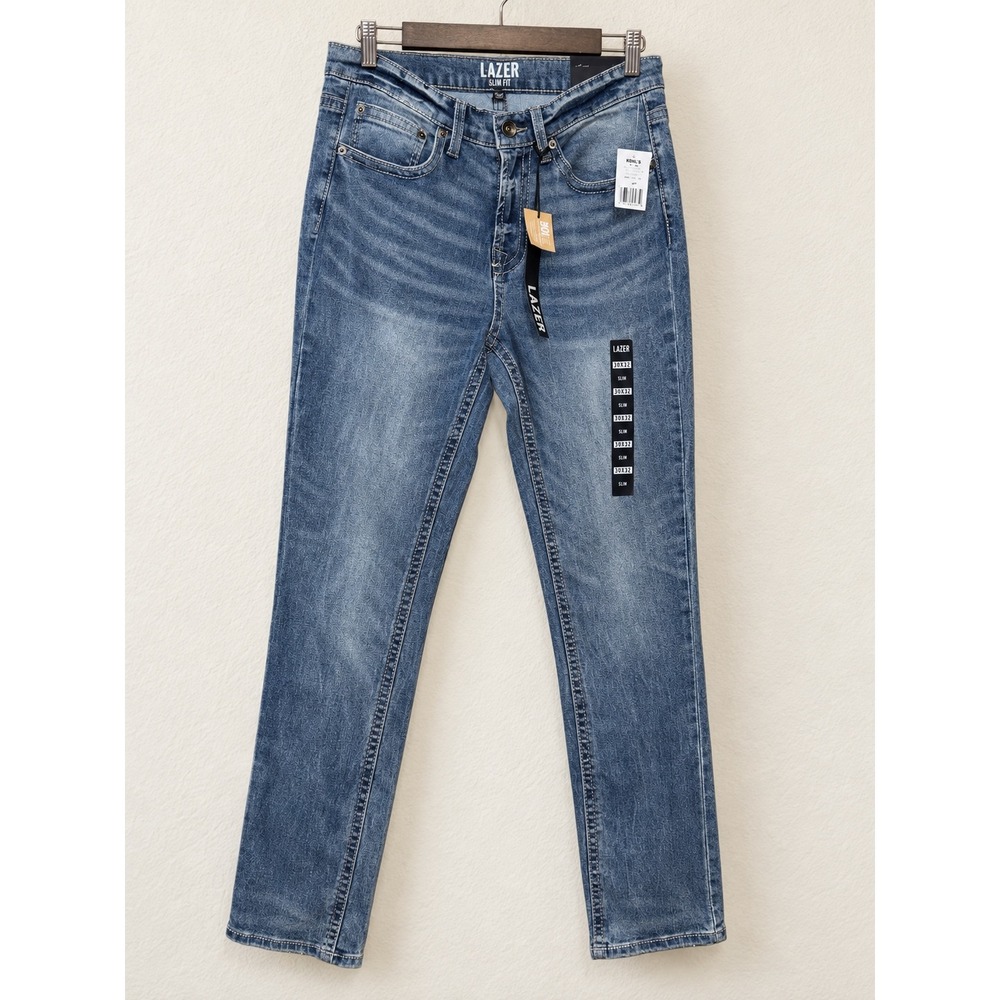 Lazer Slim Fit Mens Jeans 30x32 Medium Wash Blue Denim MLB31068 NWT